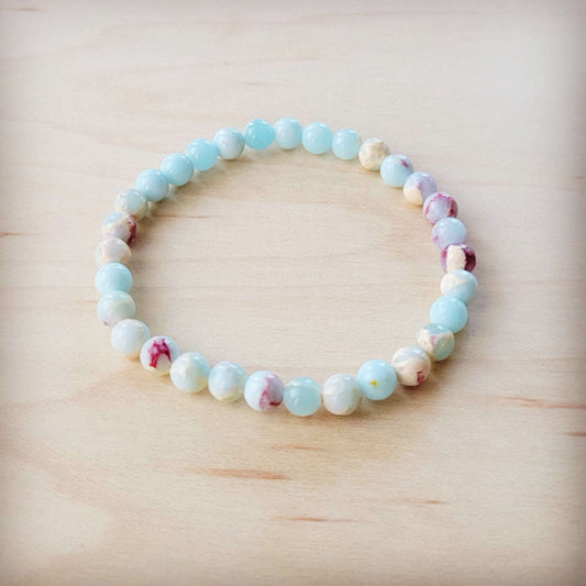 **Pastel Aqua Terra Stretch Beaded Bracelet 811h Otarealm