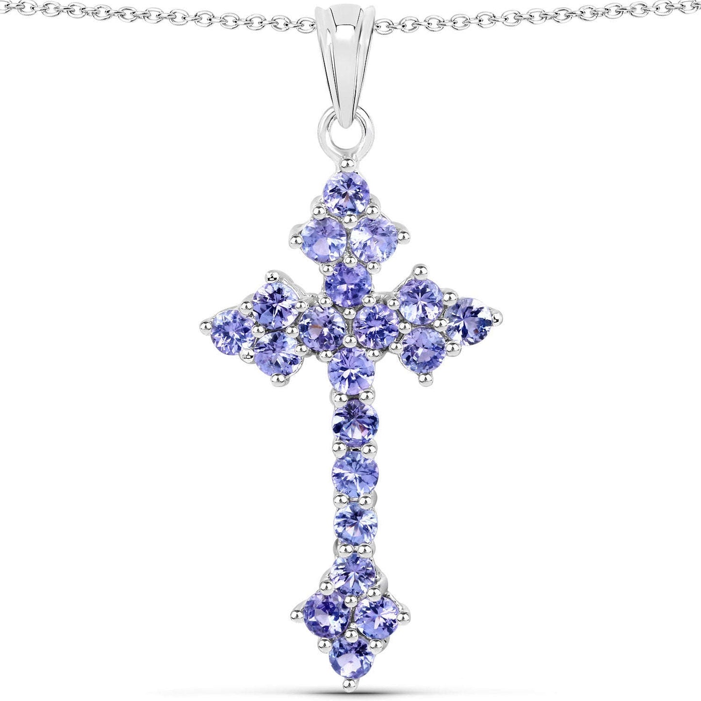 2.00 Carat Genuine Tanzanite .925 Sterling Silver Pendant Otarealm