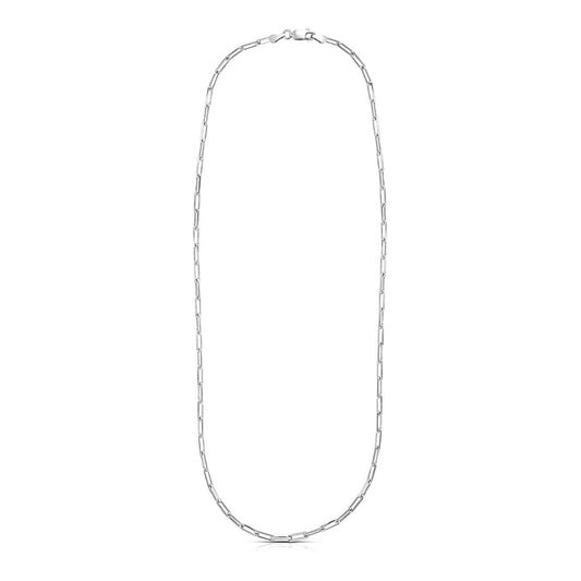 Sterling Silver Rhodium Plated Paperclip Chain (3.0 mm)