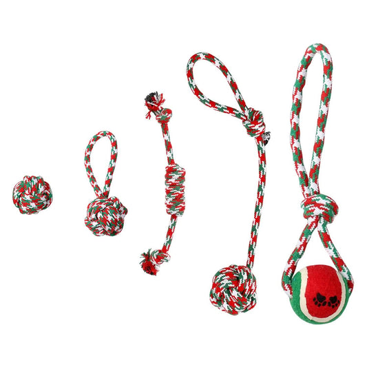 5-Pieces: Christmas Dog Rope Chew Toys Otarealm