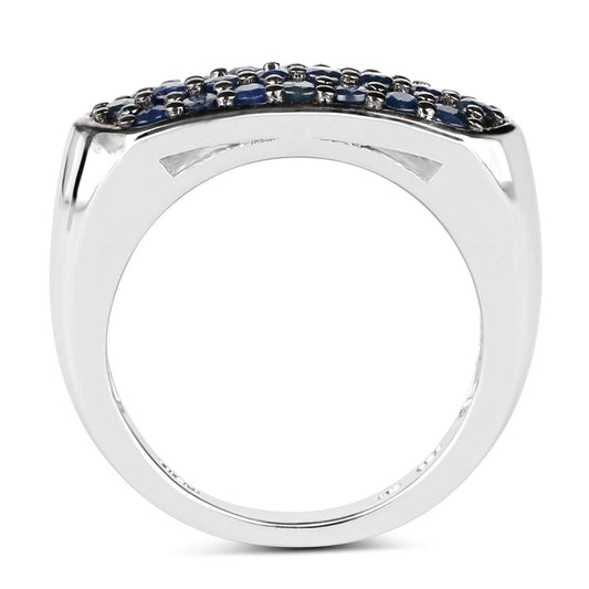 0.99 Carat Genuine Blue Sapphire .925 Sterling Silver Ring Otarealm