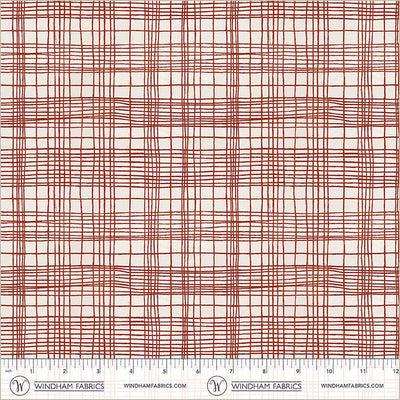 String Theory Plaid Pomegranate Cotton 43/44 Fabric Per Yard