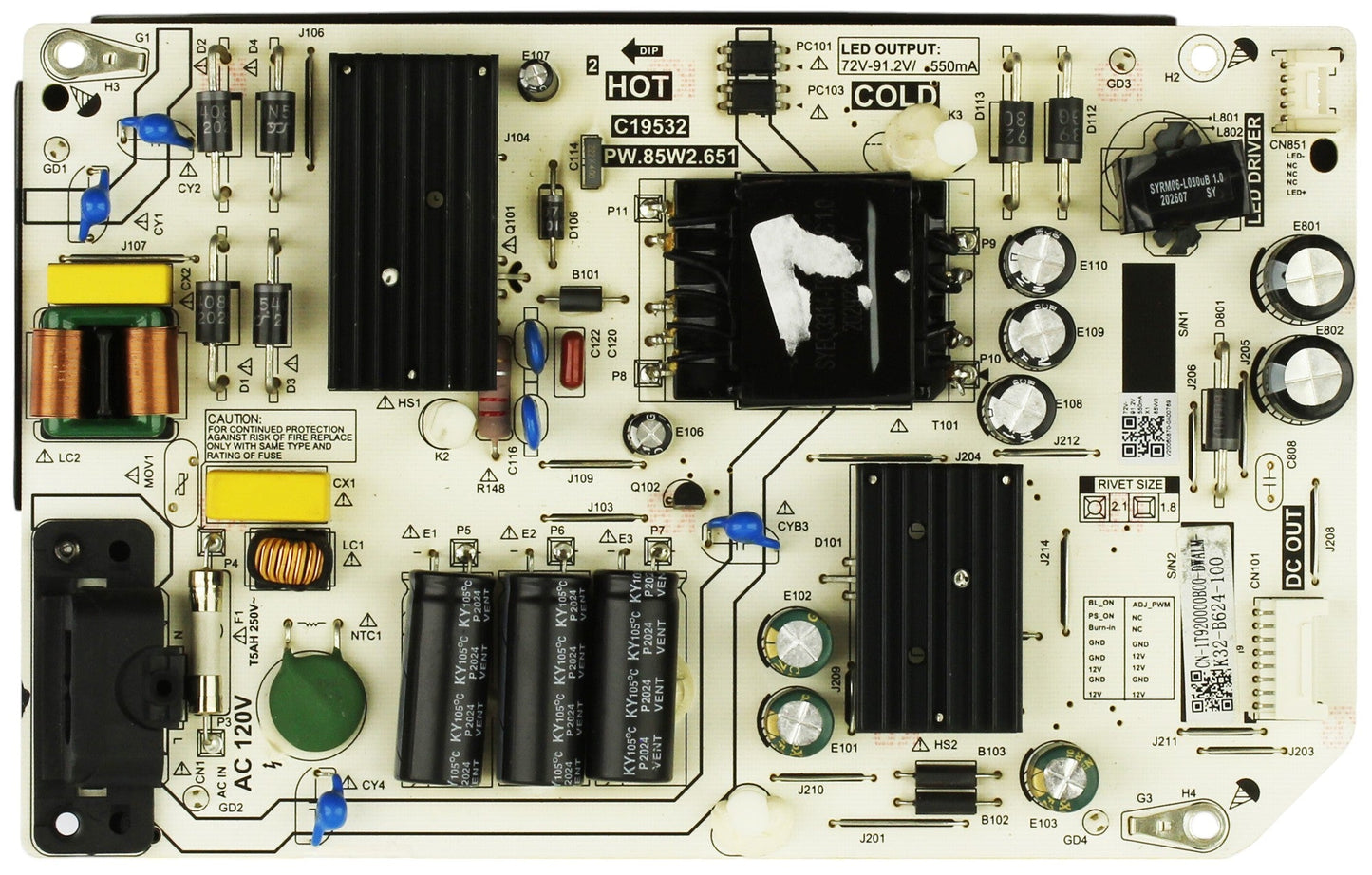 Toshiba 1T920000B00 Power Supply Board/LED Driver Otarealm