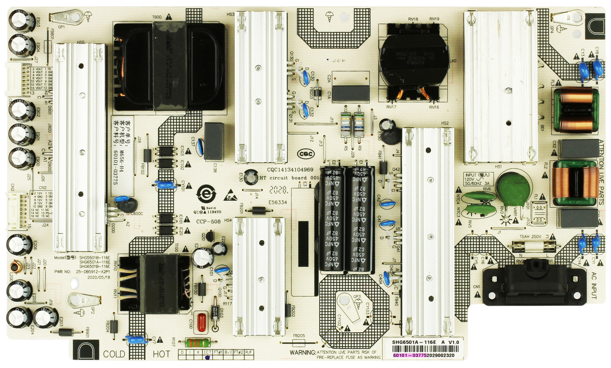 60101-03775 Vizio Power Supply, SHG5501B-116E, 25-DB5912-X2P1, CQC14134104969, M656-H4 Otarealm