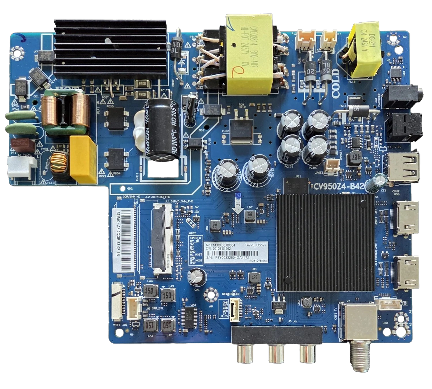 60103-01562 Insignia Main Board, CV950Z4-B42, NS-40F401NA26 Otarealm