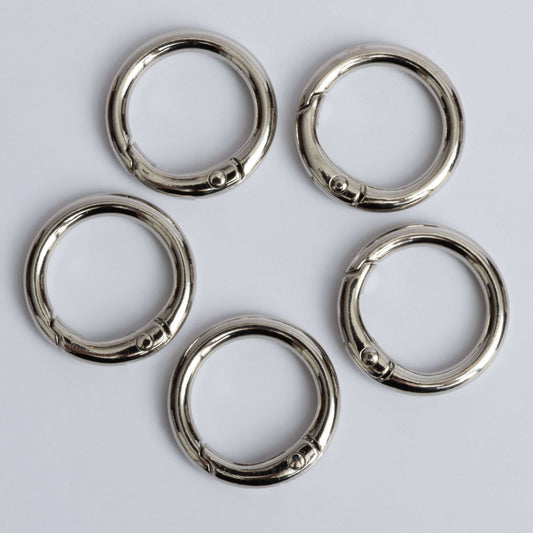 Round Charm Clip with Spring Silver Tone Pack of 5 Bag Charm Clip Ons Otarealm