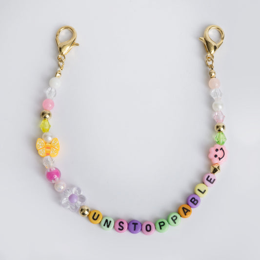 JMBM Kids Unstoppable Clip On Beaded Word Bag Chain