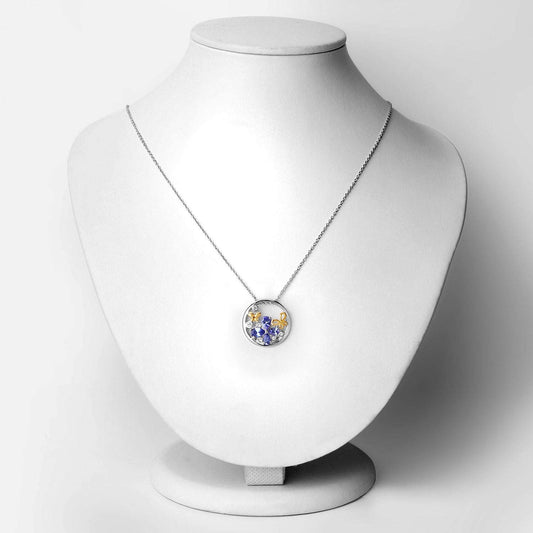 1.33 Carat Genuine Tanzanite and White Topaz .925 Sterling Silver Pendant Otarealm