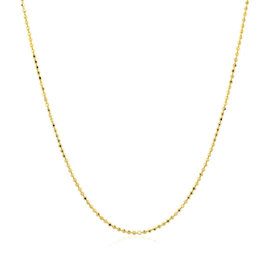 14k Yellow Gold Diamond Cut Bead Chain 1.0mm