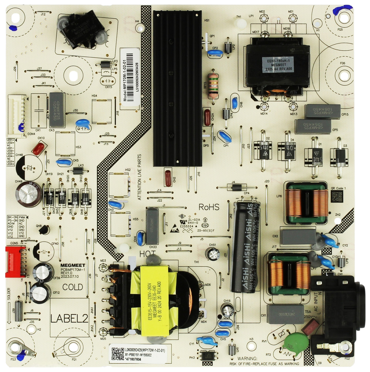 MP170M-1-02-01 Funai Power Supply, 81-PBE151-M155002, 65PUL7973/F7 Otarealm
