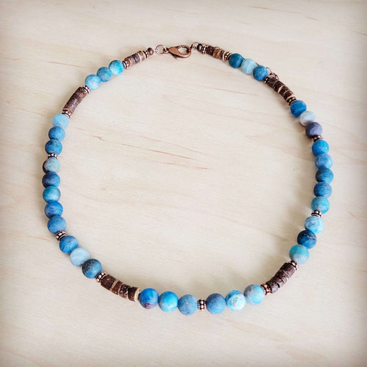 Genuine Frosted American Turquoise Boho Collar Necklace 263q Otarealm