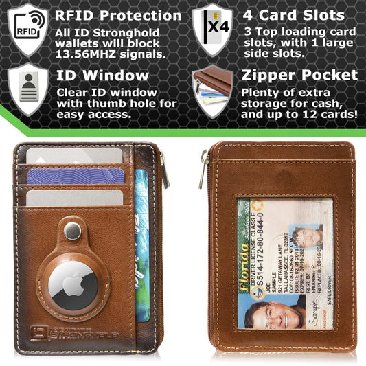 RFID Secure Slim Leather AirTag Wallet Otarealm