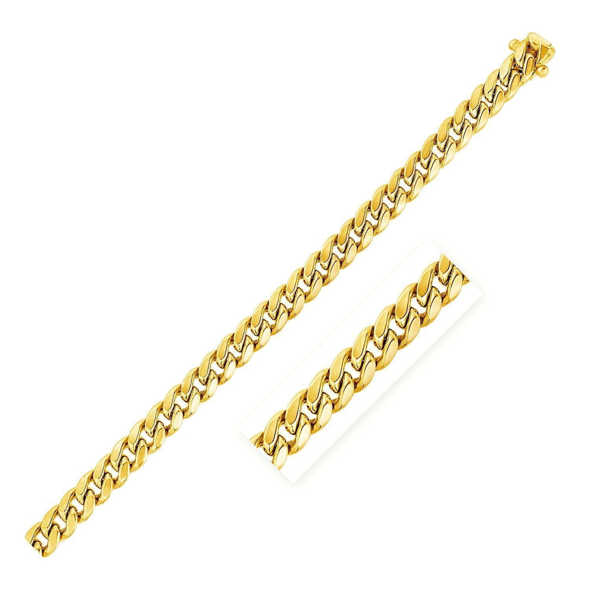 10k Yellow Gold Semi Solid Miami Cuban Bracelet (5.00 mm) Otarealm