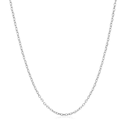 14k White Gold Faceted Cable Link Chain 1.3mm
