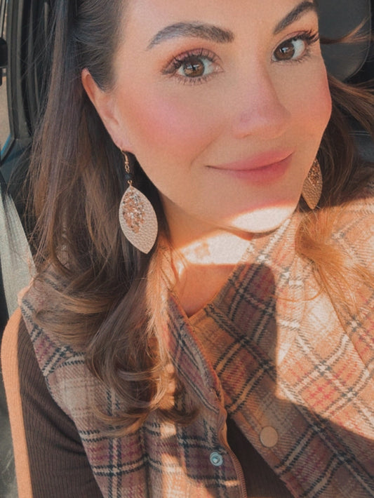 Beautiful Gold Glitter Drop Earrings