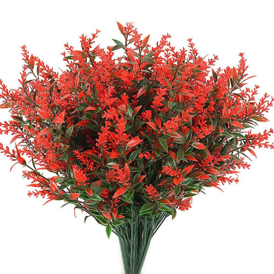 8 Bundles Artificial Lavender Plastic Flower Decorations