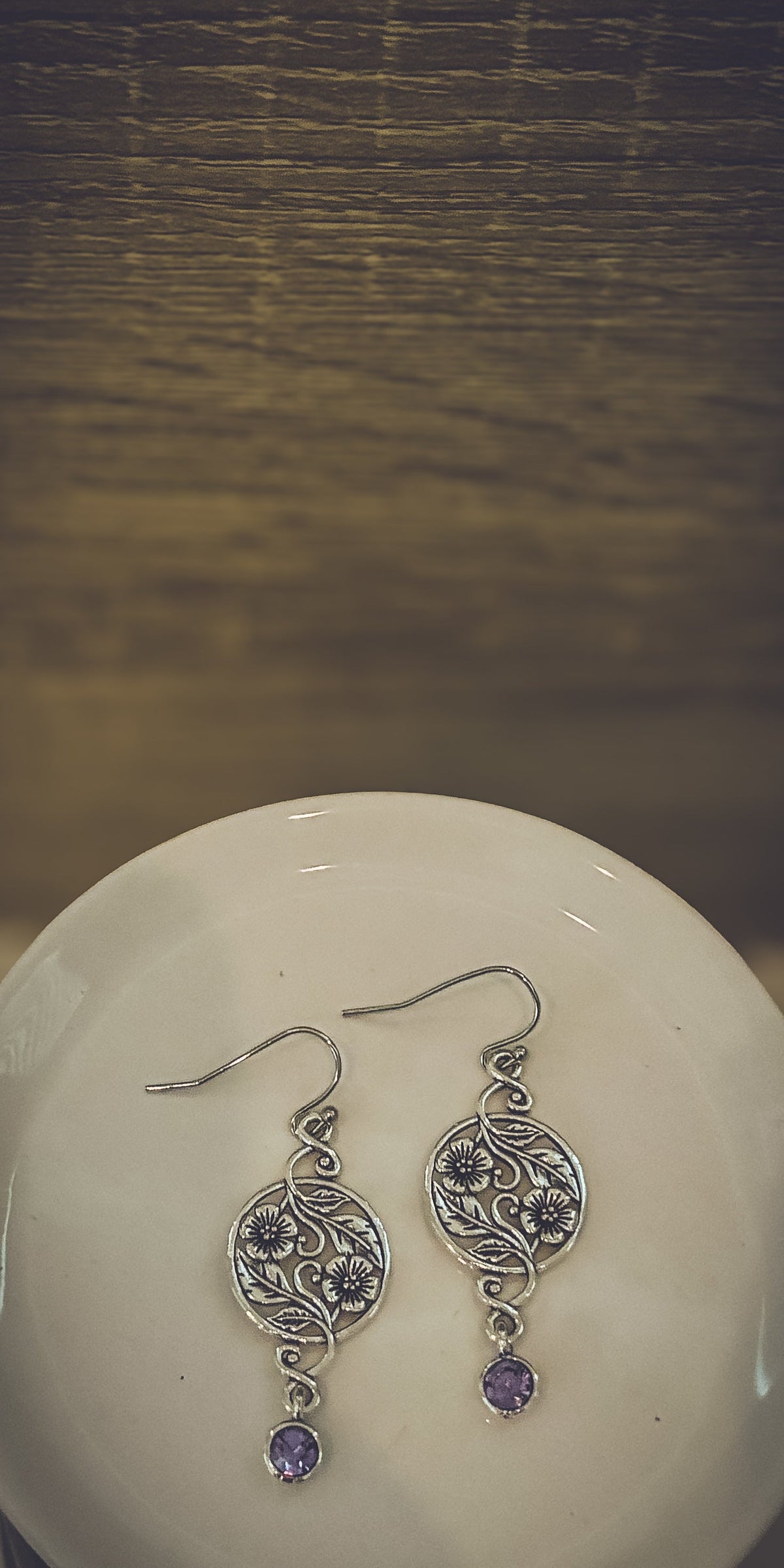 Beautiful Bohemian Purple and Silver Earrings
