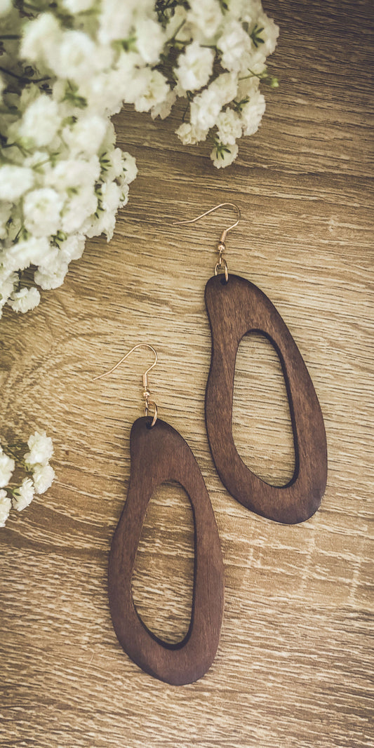 Beautiful Boho Wood Drop Earrings Otarealm