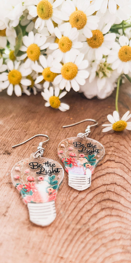 Beautiful Acrylic Be the Light Earrings Otarealm
