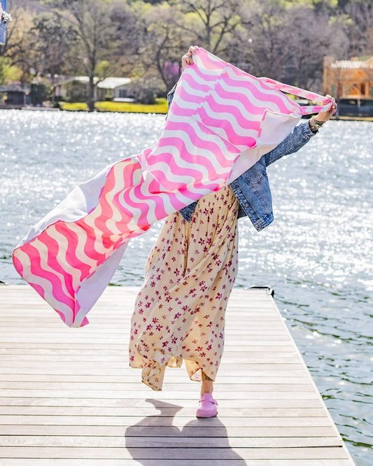 Pink Scallops 2-in-1 Tote Towel Bag
