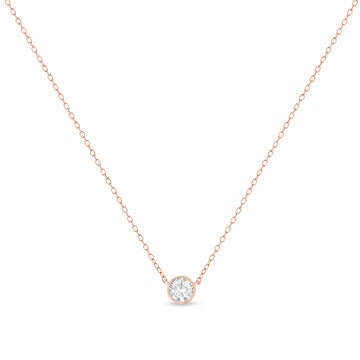 .925 Sterling Silver 1/2 Cttw Diamond Bezel 18" Pendant Necklace (I-J Color, I2-I3 Clarity) Otarealm