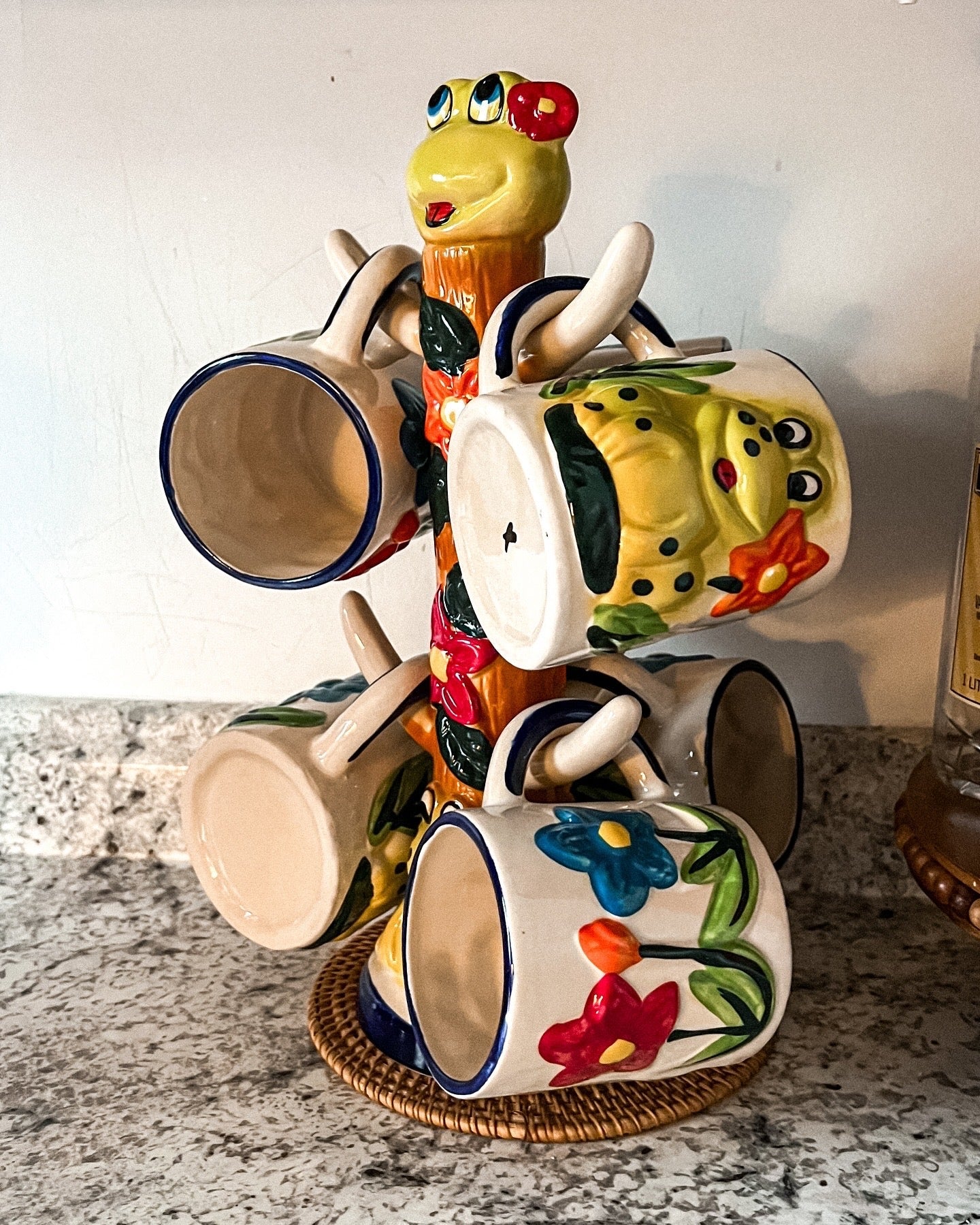 Frog Mug Holder with 5 Mugs