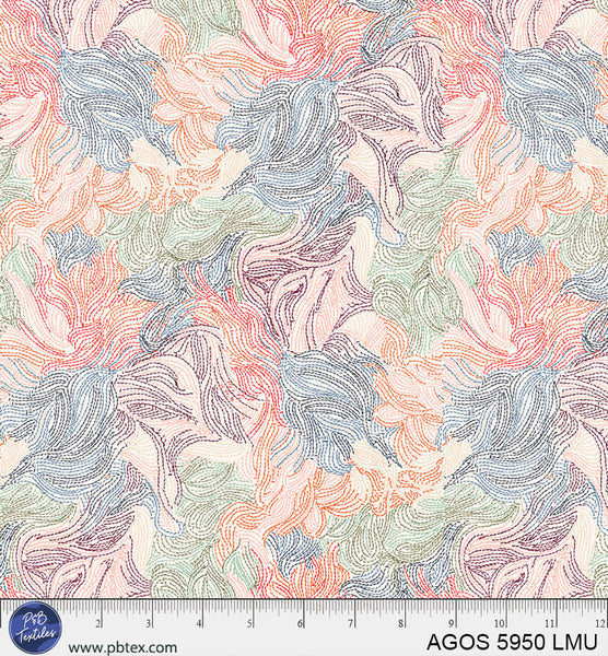 A Garden Of Stitches Light Multi Color Florals 44"/45" Fabric Per Yard