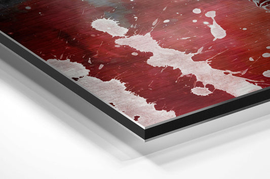 Astronaut In Red Smoke Brushed Aluminium Dibond Wall Art