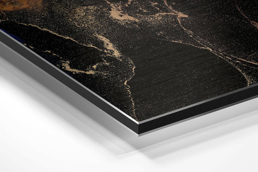 Jewel Tone Ink Black Brushed Aluminium Dibond Wall Art