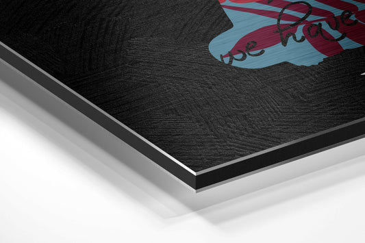 Collage Buddha Silhouette on Black Brushed Aluminium Dibond Wall Art