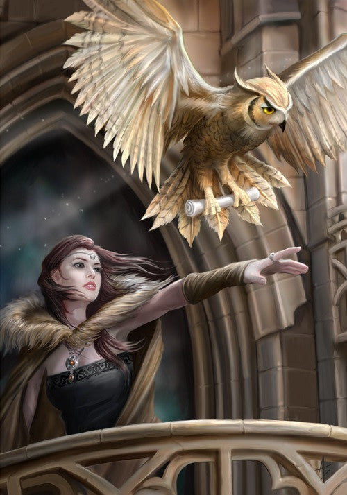Owl Messenger Card by Anne Stokes
