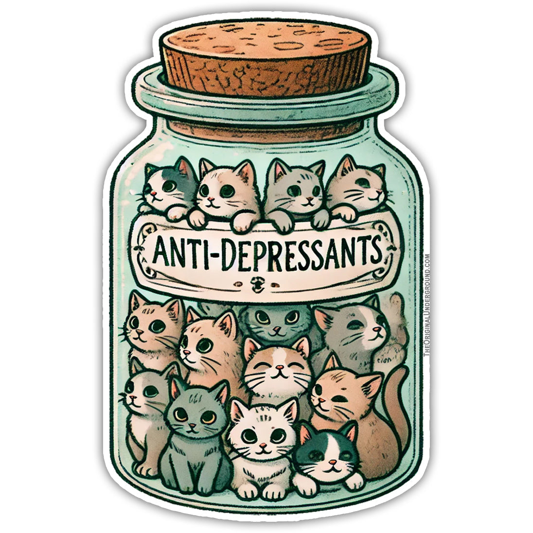 Anti-depressant Cats Sticker Otarealm
