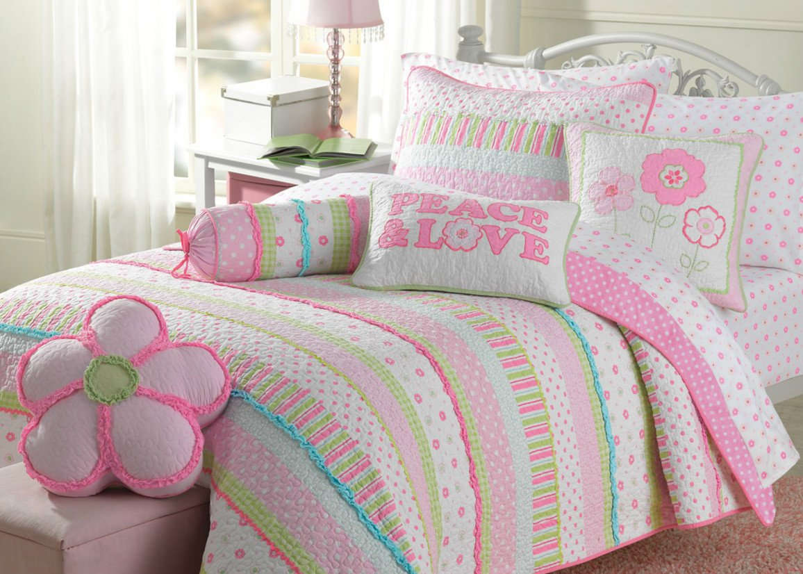Greta Floral Stripe Pink Round Ruffle Bolster Decor Throw Pillow Otarealm