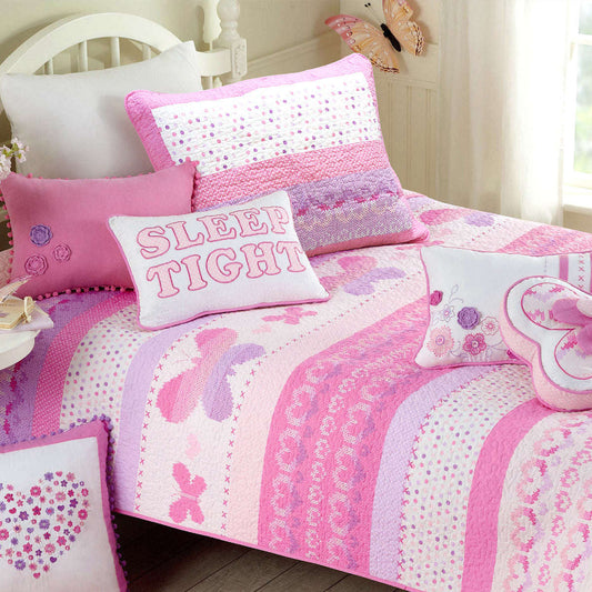 Butterfly Fairisle Pink Purple Sleep Rectangular Decor Throw Pillow Otarealm