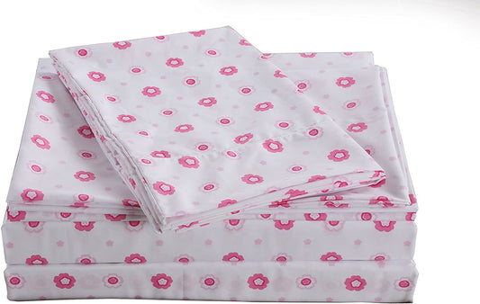 Greta Floral Pink Dot Bedding Sheet Set