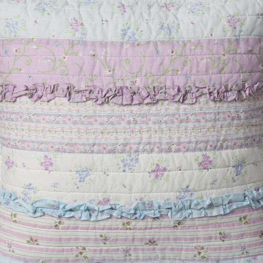 Romantic Chic Lace Ruffle Lavender Purple Real Patchwork Square Decor Throw Pillow Otarealm