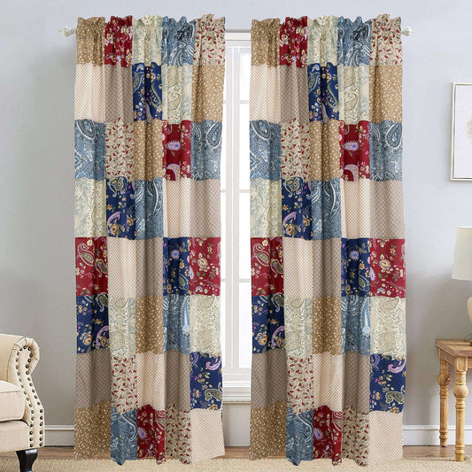 Hyler Sanders Floral Paisley Patchwork Window Curtain Panel/Drapes Otarealm