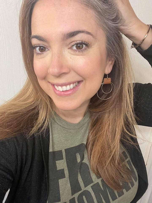Beautiful Leather Hoop Earrings- Gold or Silver Otarealm