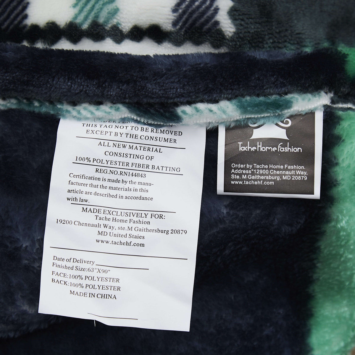 Tache Forest Green Plaid Flannel Throw Blanket (4023) Otarealm