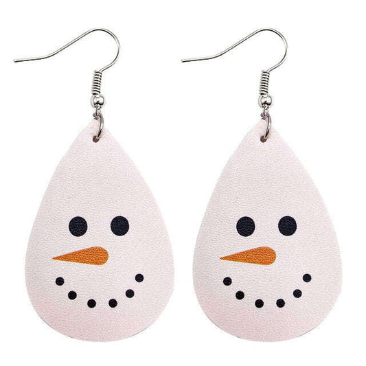Adorable White Snowman Earrings Otarealm