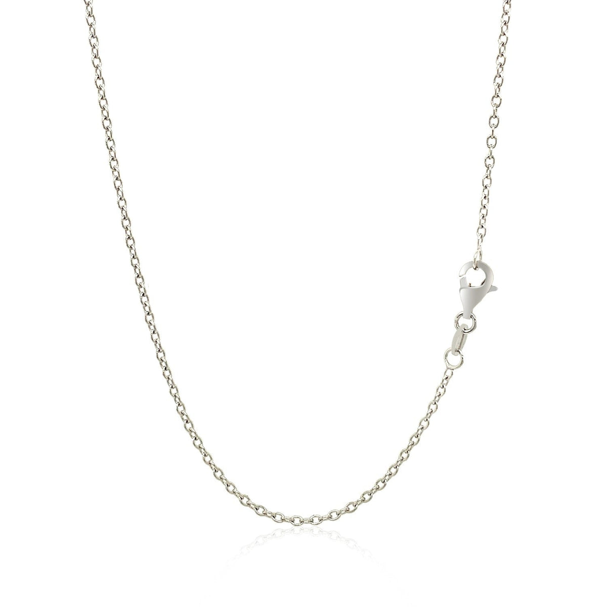 18k White Gold Round Cable Chain 1.5mm Otarealm