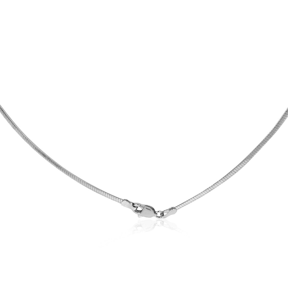 14k White Gold Classic Omega Style Chain (2 mm) Otarealm