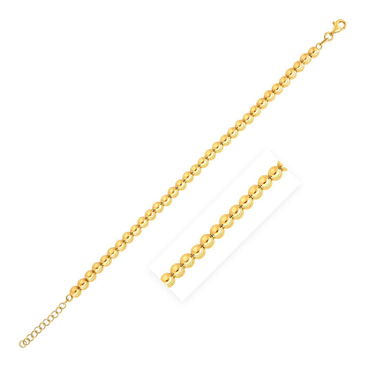 14k Yellow Gold Bead Bracelet (5.00 mm)