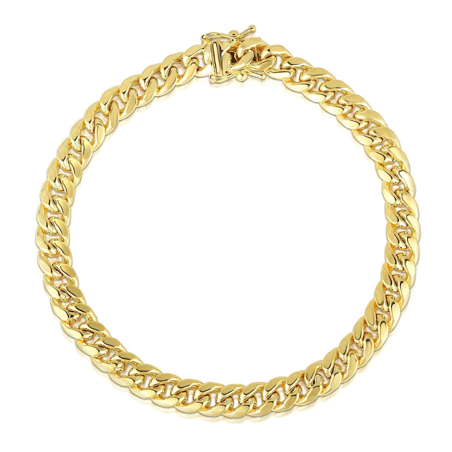 10.5mm 14k Yellow Gold Semi Solid Miami Cuban Bracelet Otarealm