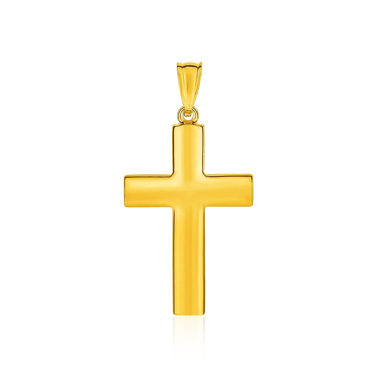 14k Yellow Gold Reversible Textured Cross Pendant Otarealm