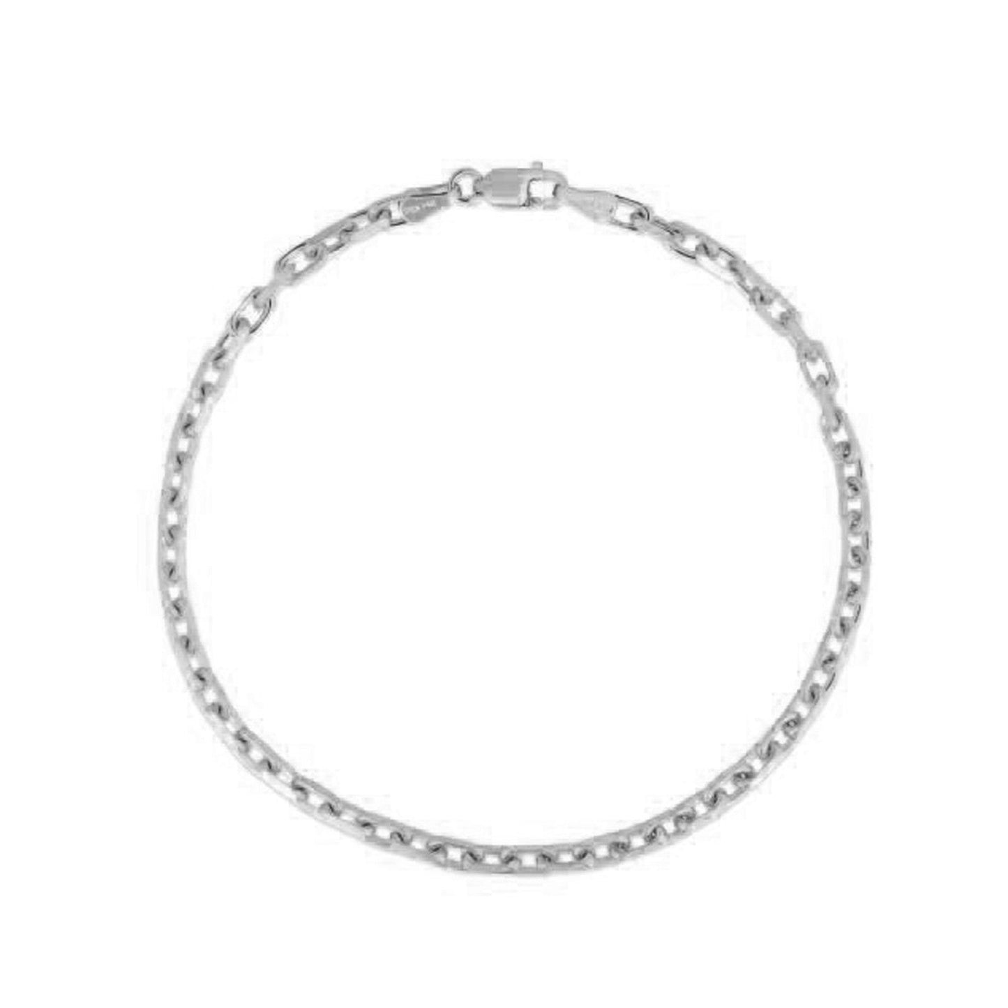 14k White Gold French Cable Chain Bracelet (2.50 mm) Otarealm
