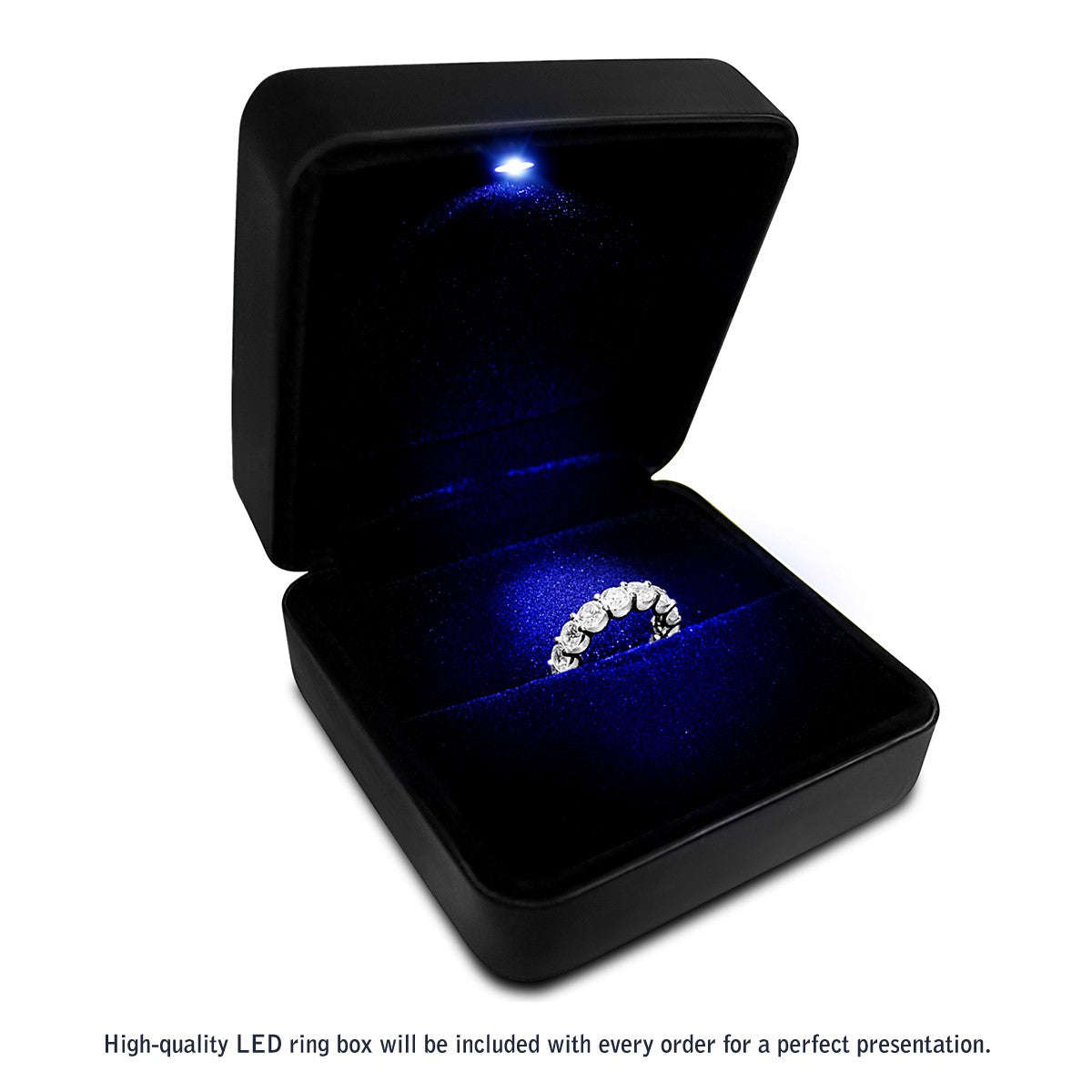 Round Cut Lab Grown Diamond Eternity Ring in 14k White Gold (6 cttw FG/VS2) Otarealm