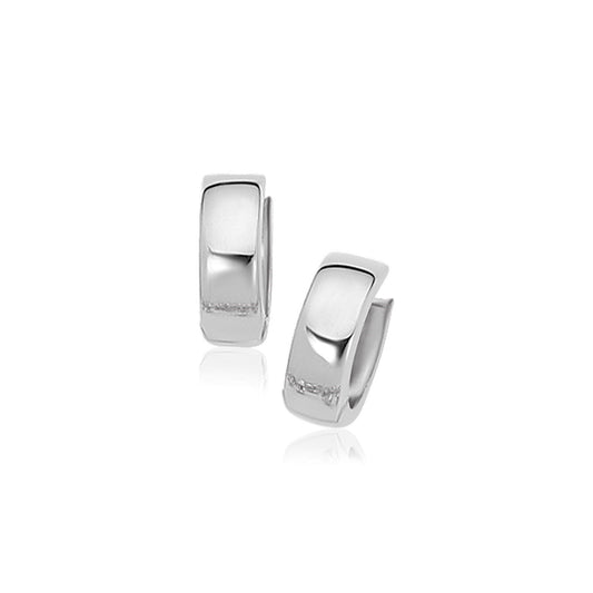 10k White Gold Snuggable Hoop Earrings Otarealm
