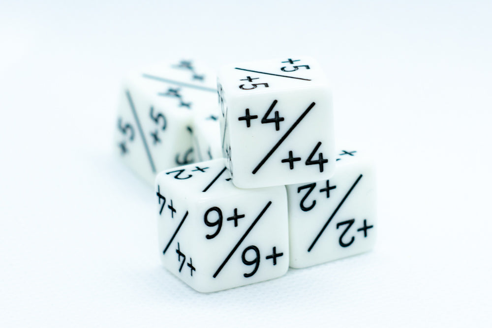White D6 MTG +1/+1 Counter Dice - Magic: The Gathering DnD d6 Stats (Sold Per Die)