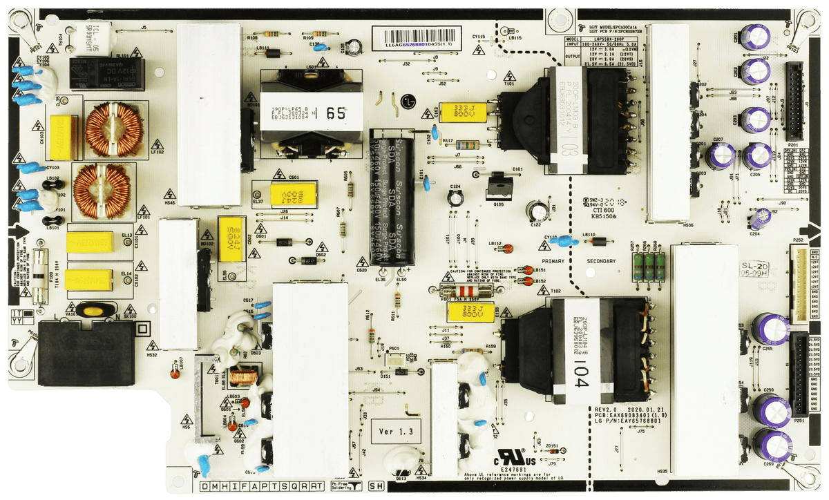 EAY65768801 LG Power Supply, EAX69083401(1.9), LGP55BX-200P, OLED55BXPUA, OLED55A1PUA Otarealm